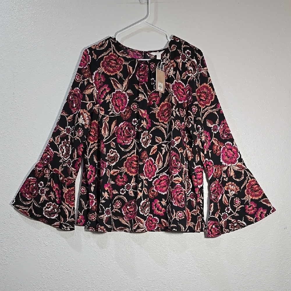 3/$15 A:Glow-Women's Floral Print Bell Sleeve Blouse Size X-Large Maternity
